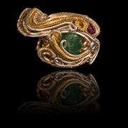 gold-silver-green-stone-ring