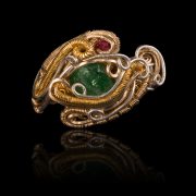 gold-silver-green-stone-ring